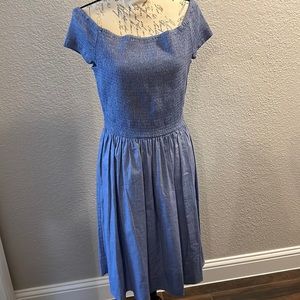 New Nine West Blue Off-Shoulder Denim Dress Sz 12